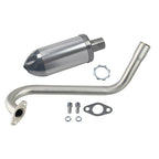 Upgrade Right Long Exhaust Pipe With Muffler For Coleman CT100U Mini Bike Silver