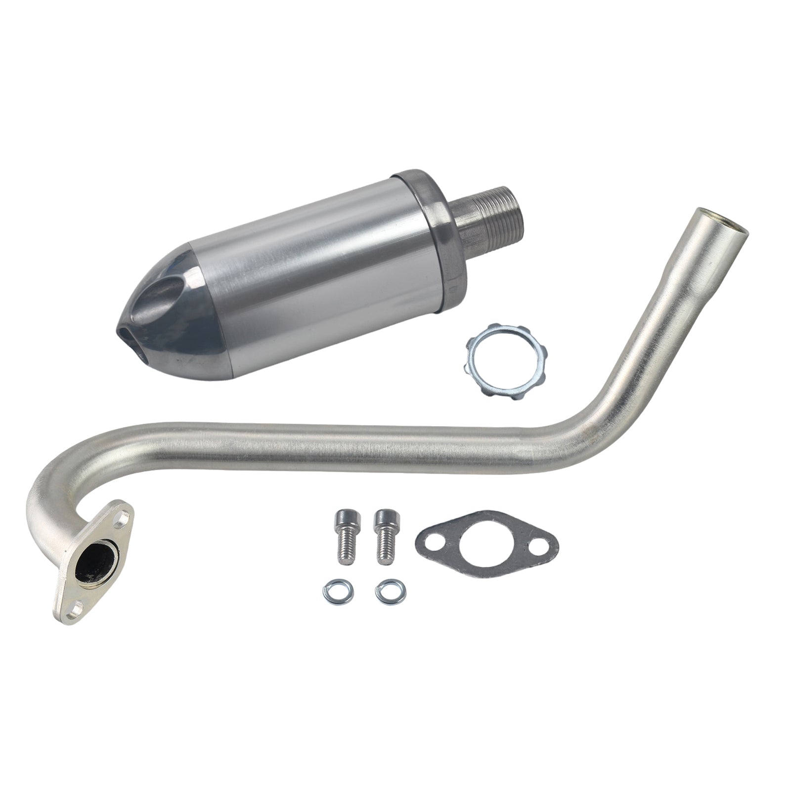 Upgrade Right Long Exhaust Pipe With Muffler For Coleman CT100U Mini Bike Silver