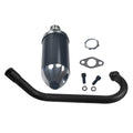 Upgrade Right Long Exhaust Pipe With Muffler For Coleman CT100U Mini Bike Black