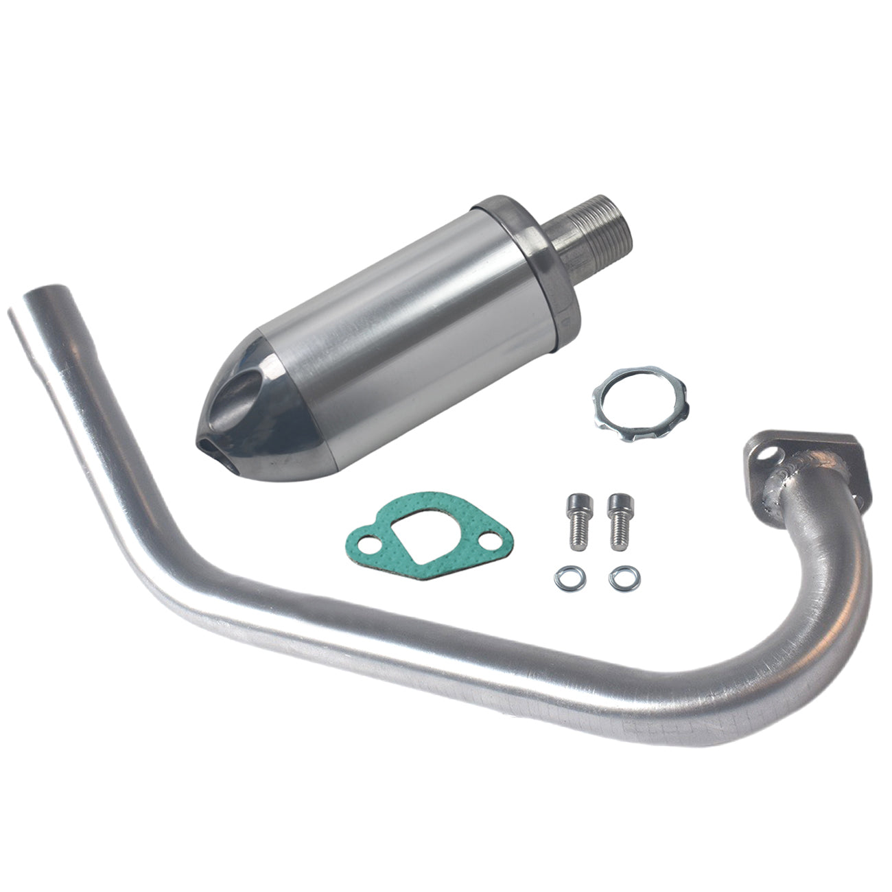 Upgrade Exhaust Pipe with Muffler For Predator 212cc 196cc For Coleman Ct200u Ct200u-Ex Bt200x For Honda Gx160 Gx200 Go Kart Mini Bike Parts Silver