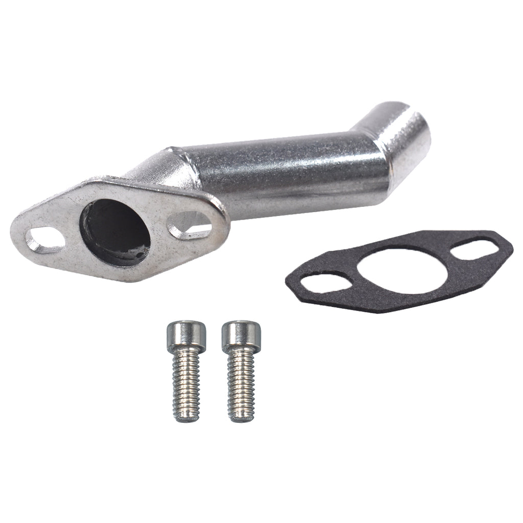Flexible Exhaust Muffler Pipe Silencer Chain Tensioner Adjuster with Offset Intake Manifold Kit For 49cc 60cc 66cc 80cc 100cc 2 Stroke Engine Motorized Bicycle Bike Gas Motor Parts - Silver