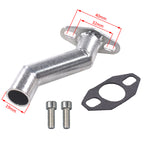 Flexible Exhaust Muffler Pipe Silencer Chain Tensioner Adjuster with Offset Intake Manifold Kit For 49cc 60cc 66cc 80cc 100cc 2 Stroke Engine Motorized Bicycle Bike Gas Motor Parts - Silver