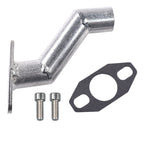 Flexible Exhaust Muffler Pipe Silencer Chain Tensioner Adjuster with Offset Intake Manifold Kit For 49cc 60cc 66cc 80cc 100cc 2 Stroke Engine Motorized Bicycle Bike Gas Motor Parts - Silver
