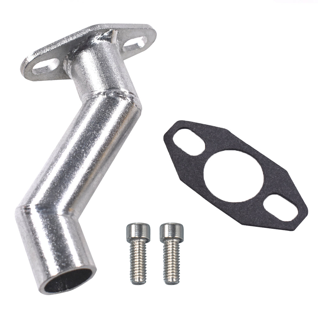 Flexible Exhaust Muffler Pipe Silencer Chain Tensioner Adjuster with Offset Intake Manifold Kit For 49cc 60cc 66cc 80cc 100cc 2 Stroke Engine Motorized Bicycle Bike Gas Motor Parts - Silver
