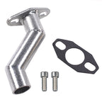 Flexible Exhaust Muffler Pipe Silencer Chain Tensioner Adjuster with Offset Intake Manifold Kit For 49cc 60cc 66cc 80cc 100cc 2 Stroke Engine Motorized Bicycle Bike Gas Motor Parts - Silver