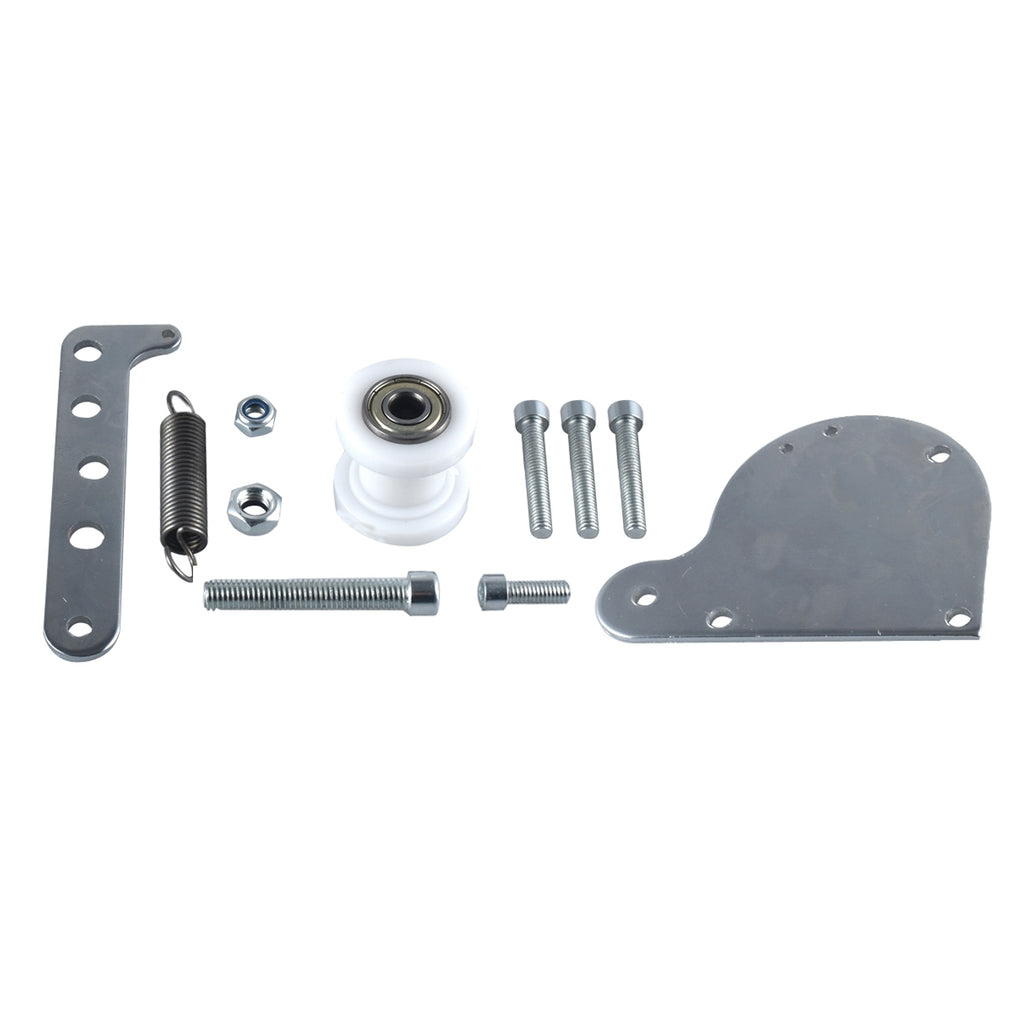 Flexible Exhaust Muffler Pipe Silencer Chain Tensioner Adjuster with Offset Intake Manifold Kit For 49cc 60cc 66cc 80cc 100cc 2 Stroke Engine Motorized Bicycle Bike Gas Motor Parts - Silver