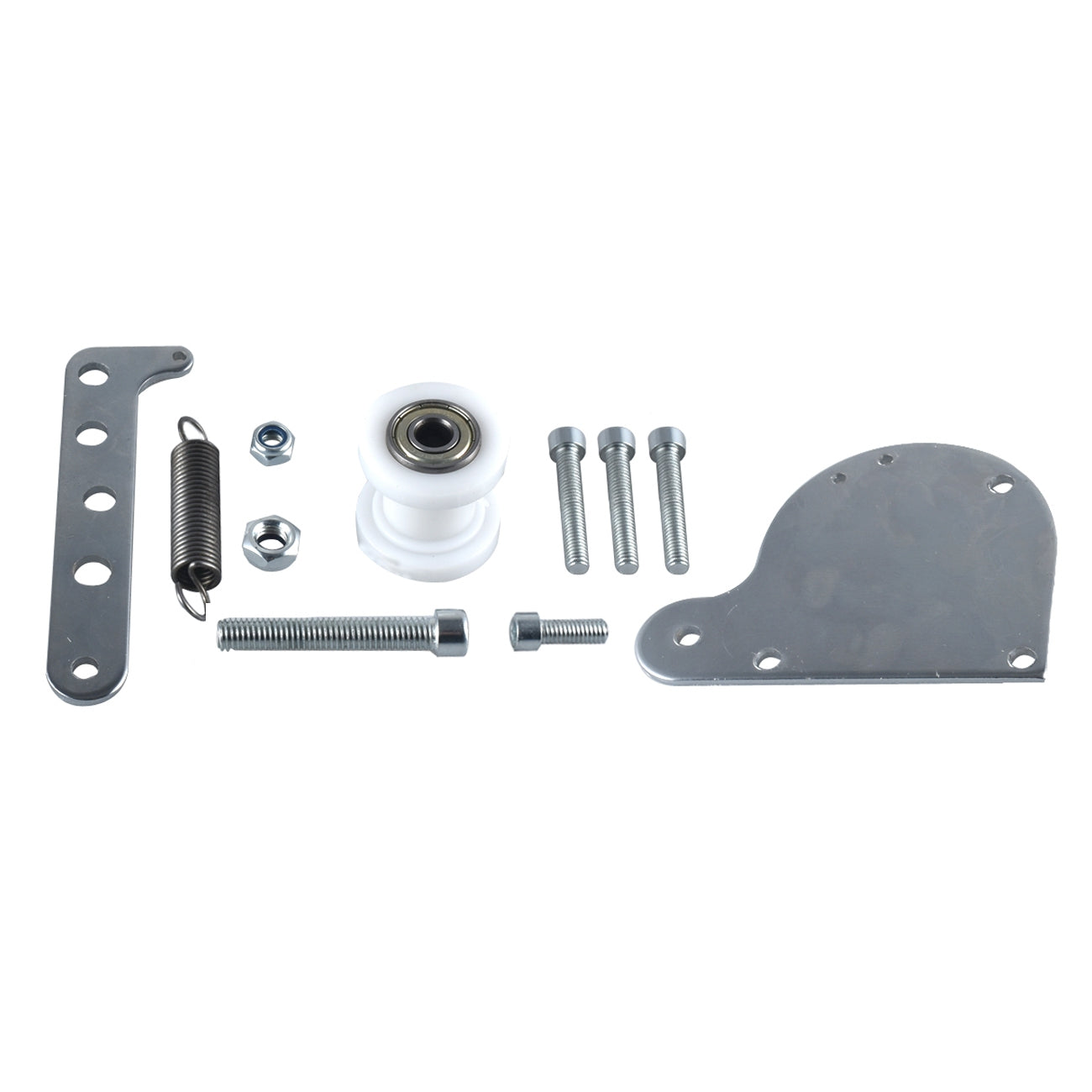 Flexible Exhaust Muffler Pipe Silencer Chain Tensioner Adjuster with Offset Intake Manifold Kit For 49cc 60cc 66cc 80cc 100cc 2 Stroke Engine Motorized Bicycle Bike Gas Motor Parts - Silver