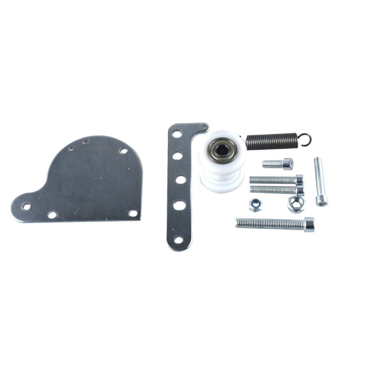 Flexible Exhaust Muffler Pipe Silencer Chain Tensioner Adjuster with Offset Intake Manifold Kit For 49cc 60cc 66cc 80cc 100cc 2 Stroke Engine Motorized Bicycle Bike Gas Motor Parts - Silver