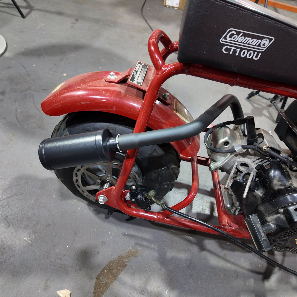 Upgrade Right Long Exhaust Pipe With Muffler For Coleman CT100U CC100X 98cc For FRP GMB100 Mini Bike For Predator 79cc 3hp Engine Mini Bike Black