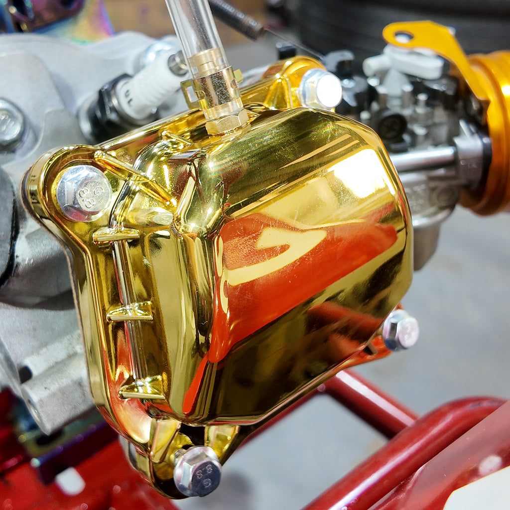 Valve Cover Gold With Billet Valve Cover Spacer Silver For Predator Non-Hemi 212cc Engine For Coleman BT200X CT200U Go Kart For Honda GX160 GX200 Engine Go Kart Parts