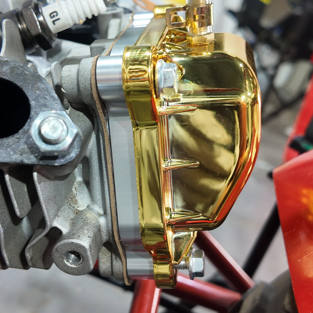 Valve Cover Gold With Billet Valve Cover Spacer Silver For Predator Non-Hemi 212cc Engine For Coleman BT200X CT200U Go Kart For Honda GX160 GX200 Engine Go Kart Parts