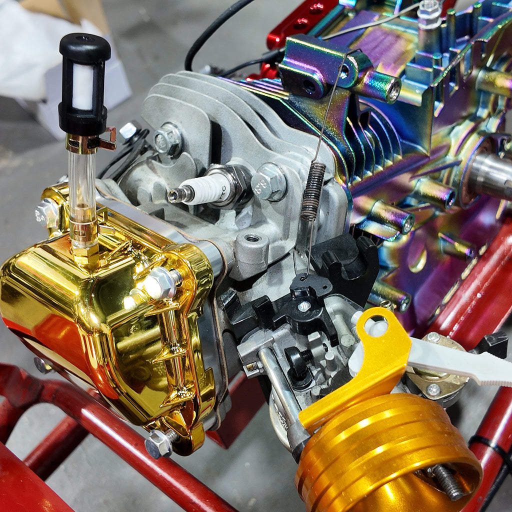 Valve Cover Gold With Billet Valve Cover Spacer Silver For Predator Non-Hemi 212cc Engine For Coleman BT200X CT200U Go Kart For Honda GX160 GX200 Engine Go Kart Parts