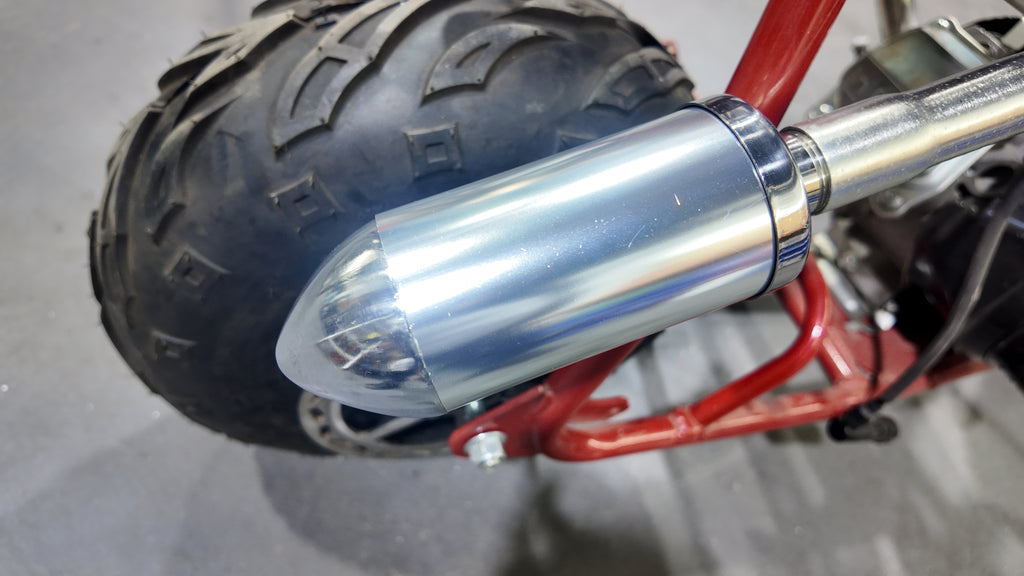 Upgrade Right Long Exhaust Pipe With Muffler For Coleman CT100U Mini Bike Silver