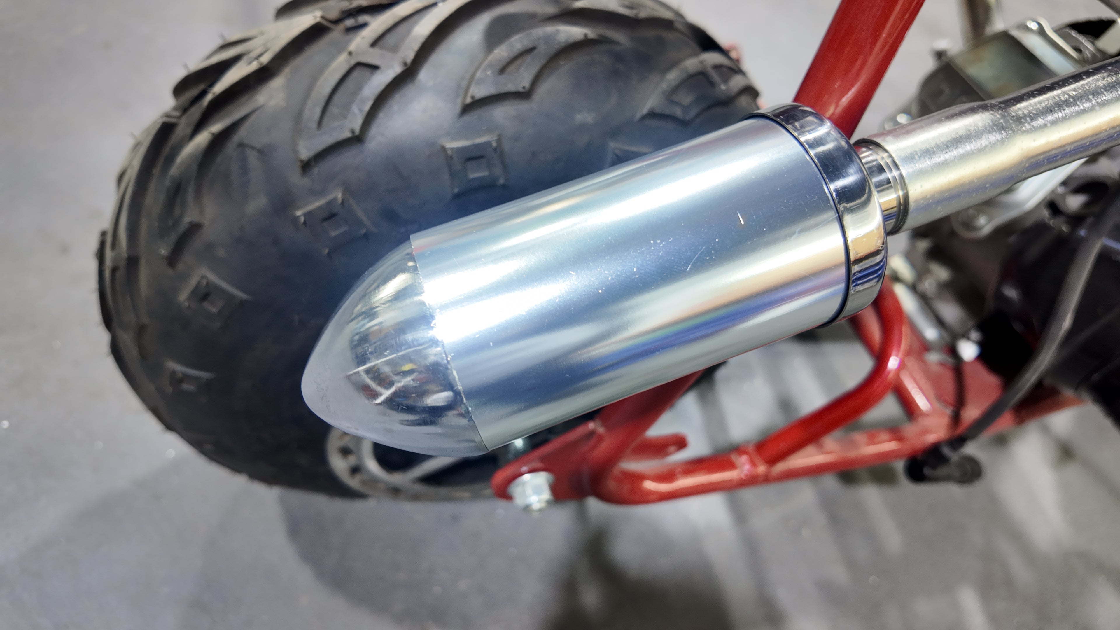 Upgrade Right Long Exhaust Pipe With Muffler For Coleman CT100U Mini Bike Silver