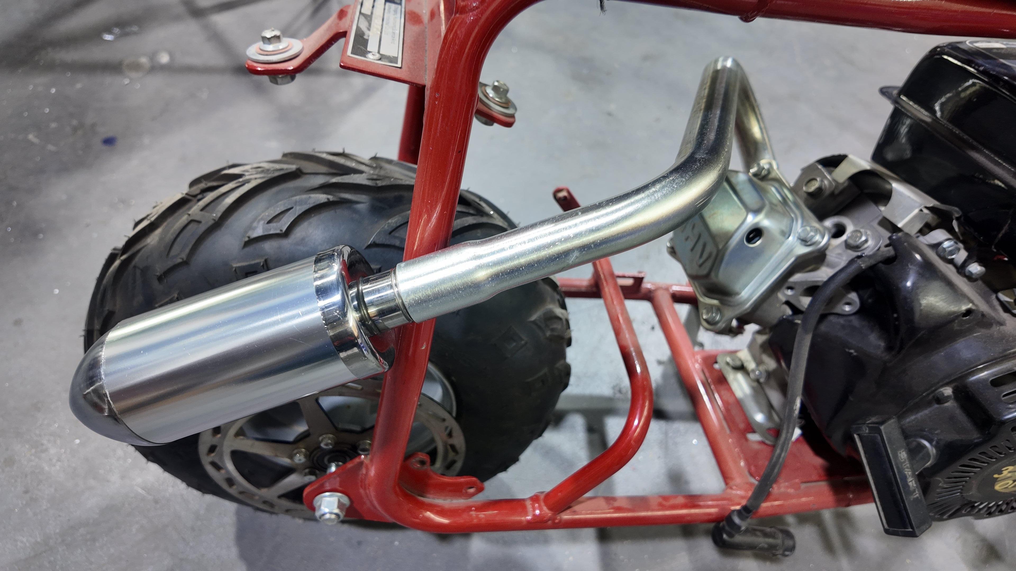 Upgrade Right Long Exhaust Pipe With Muffler For Coleman CT100U Mini Bike Silver