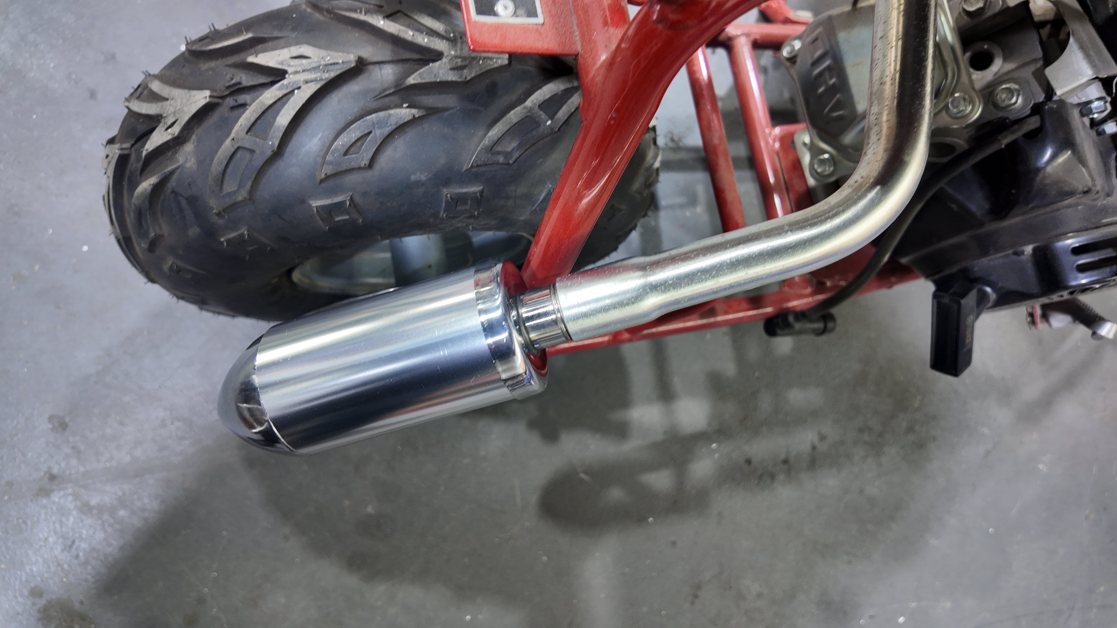Upgrade Right Long Exhaust Pipe With Muffler For Coleman CT100U Mini Bike Silver