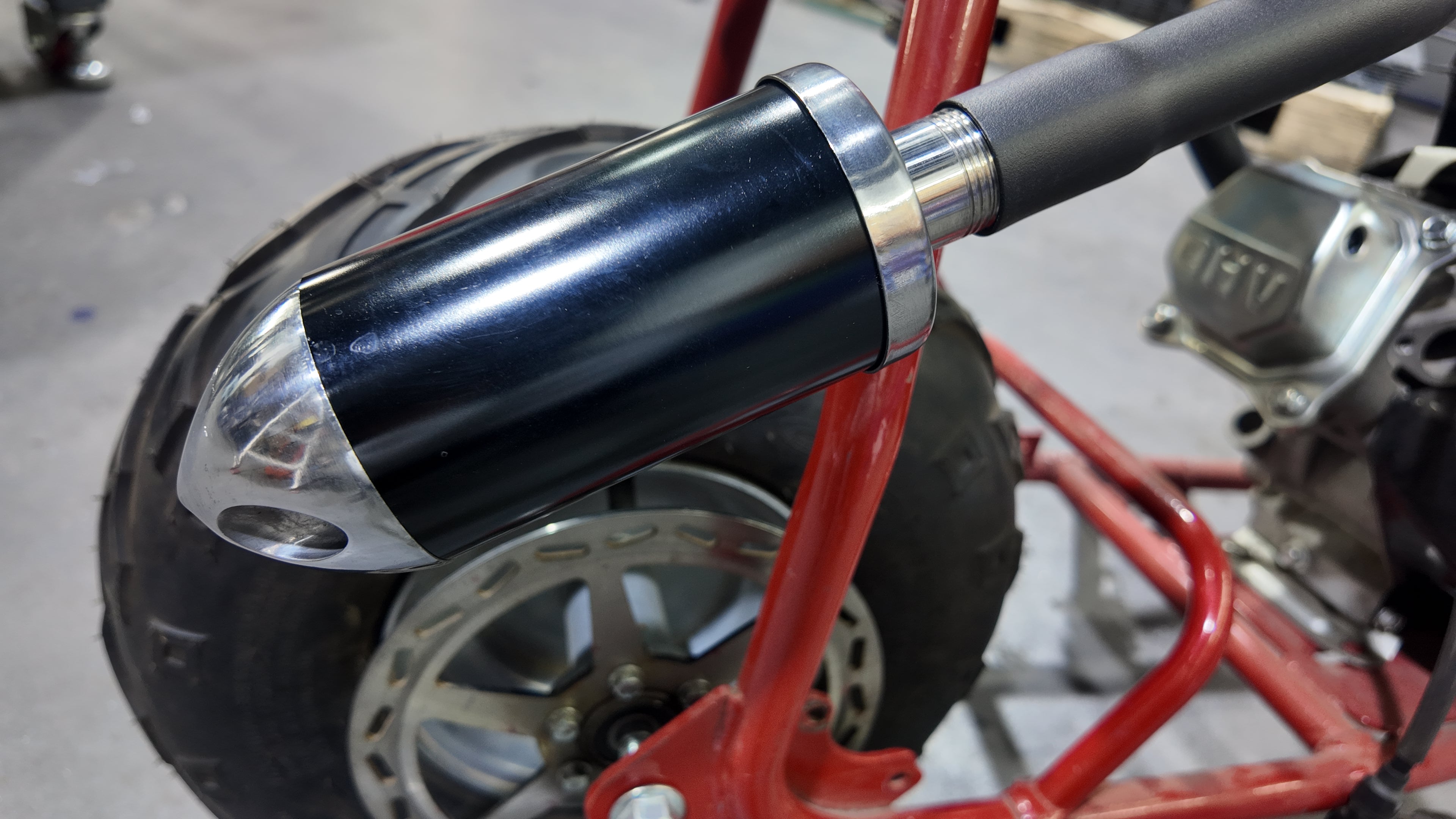 Upgrade Right Long Exhaust Pipe With Muffler For Coleman CT100U Mini Bike Black