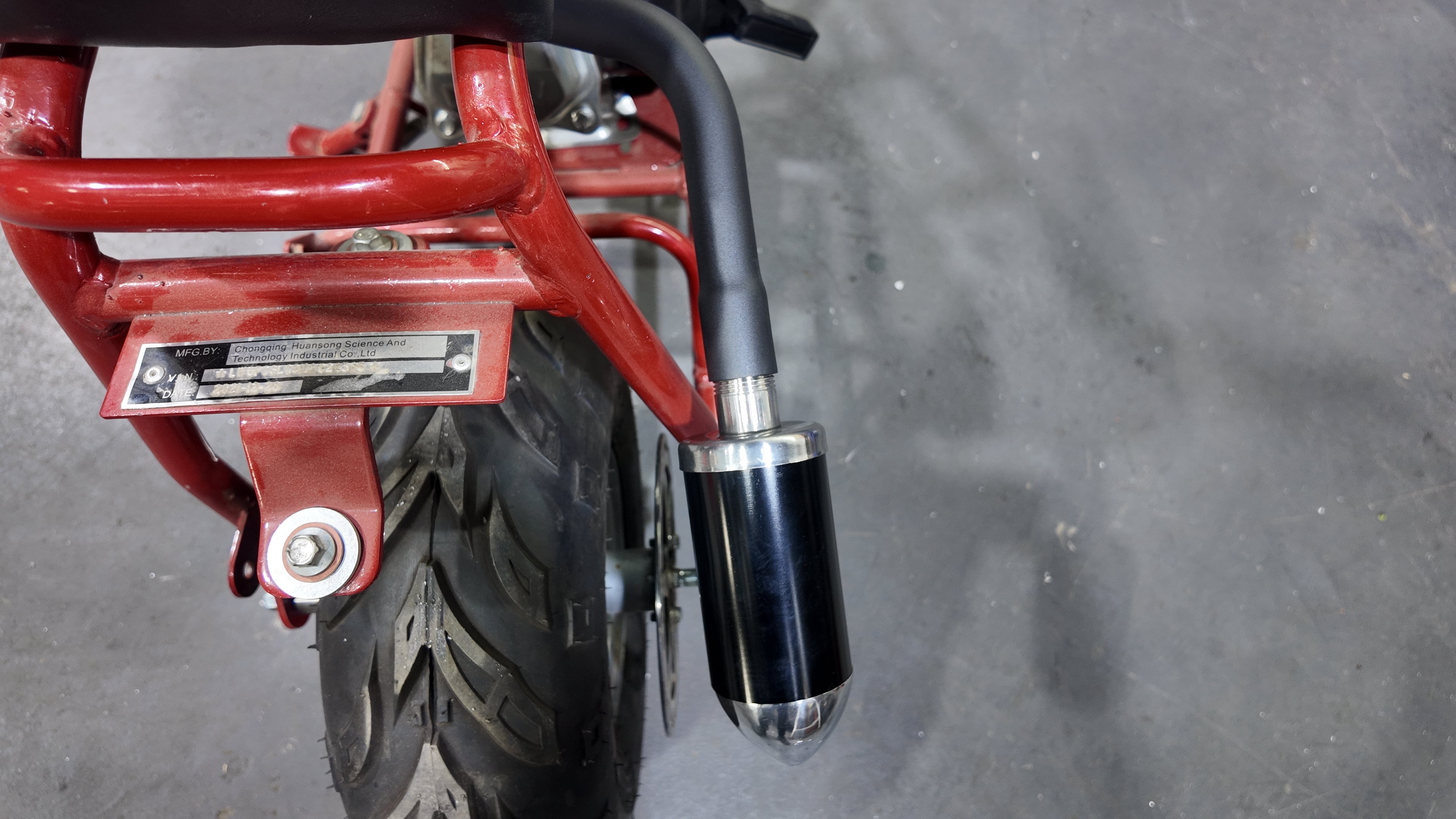 Upgrade Right Long Exhaust Pipe With Muffler For Coleman CT100U Mini Bike Black