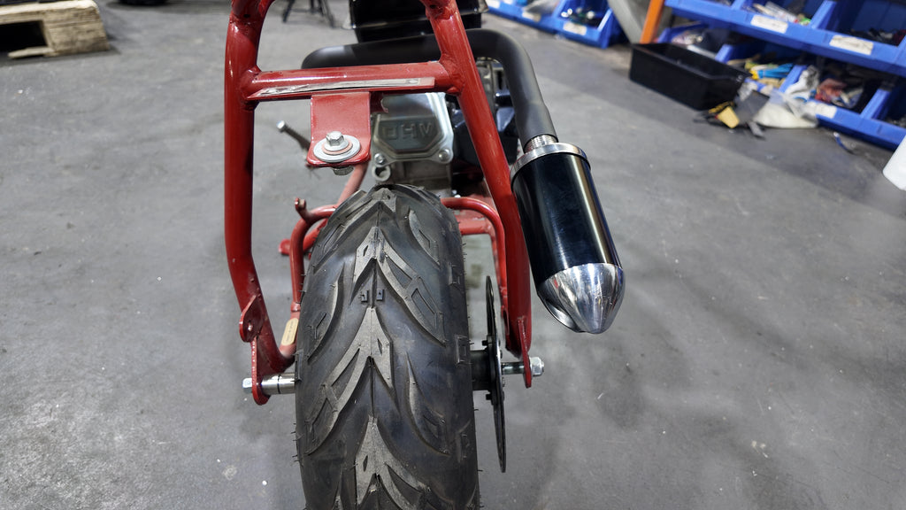 Upgrade Right Long Exhaust Pipe With Muffler For Coleman CT100U Mini Bike Black