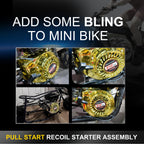 Pull Start Recoil Starter Assembly w/Recoil Fan Cover Shroud Housing kit for Predator 212 Coleman BT200X CT200U 212cc Mini Bike, KT196 Go Kart for Honda GX160 GX200 Engine Gold