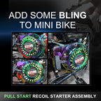 Premium Pull Start Recoil Starter Assembly Kit w/Fan Cover Shroud Perfect Fit for Predator 212 Coleman BT200X/CT200U 212cc Mini Bikes & Honda GX120/GX160/GX200 Engines Colorful