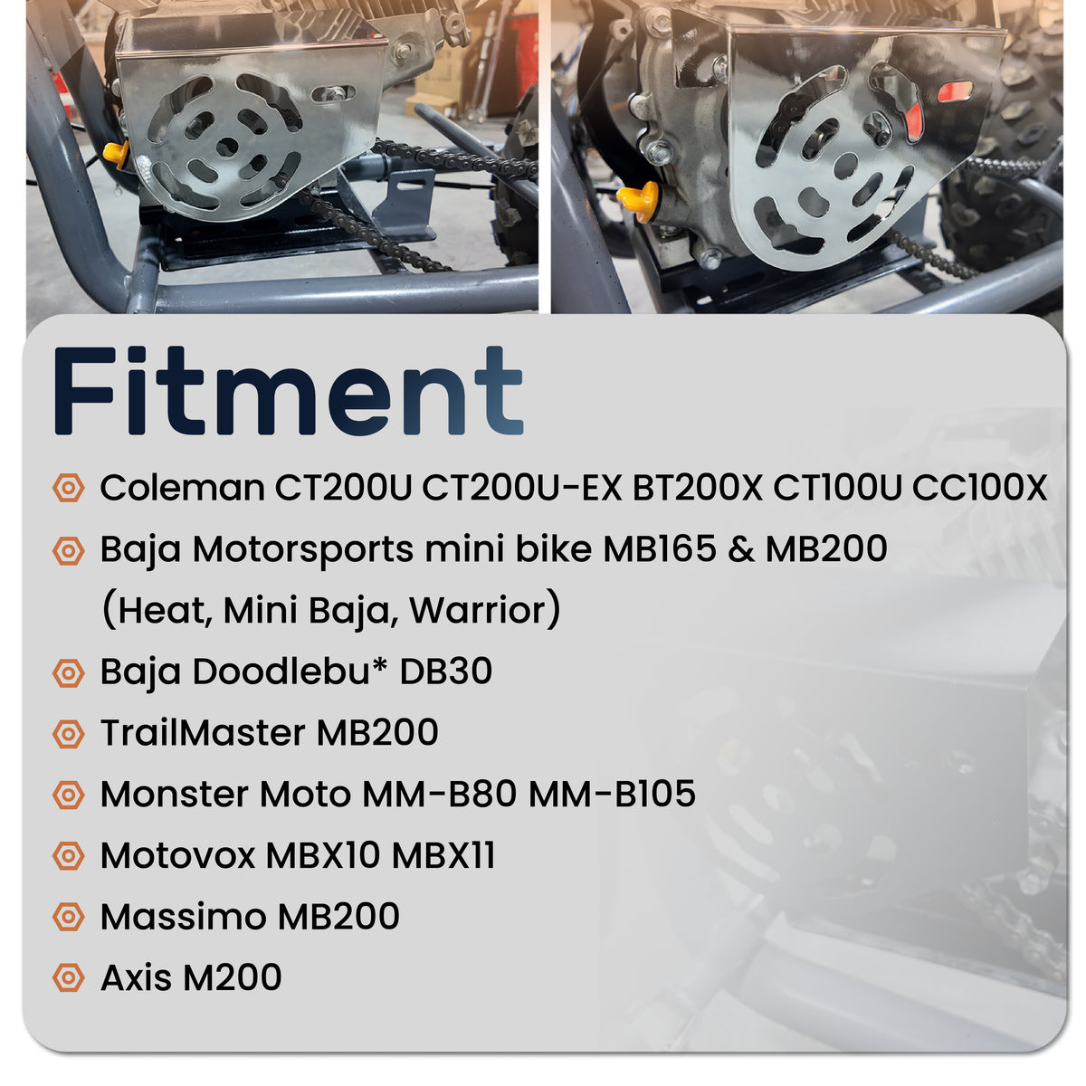 Mini Bike Chain Guard Clutch Cover for Coleman CT200U CT200U-EX CT100 BT200X