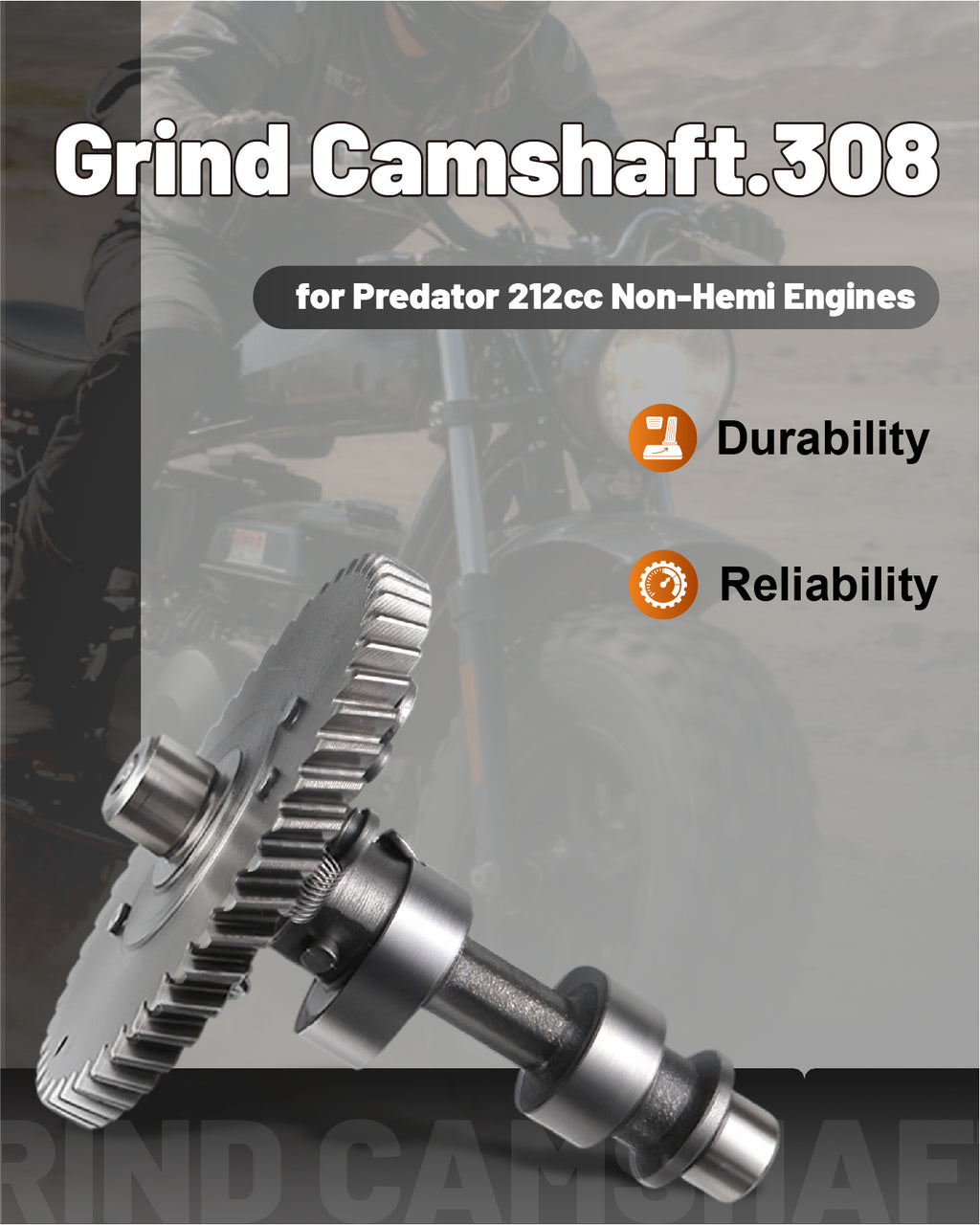 Stage4 .308 Grind Camshaft  For Predator 212cc Non-Hemi /Hemi Engine