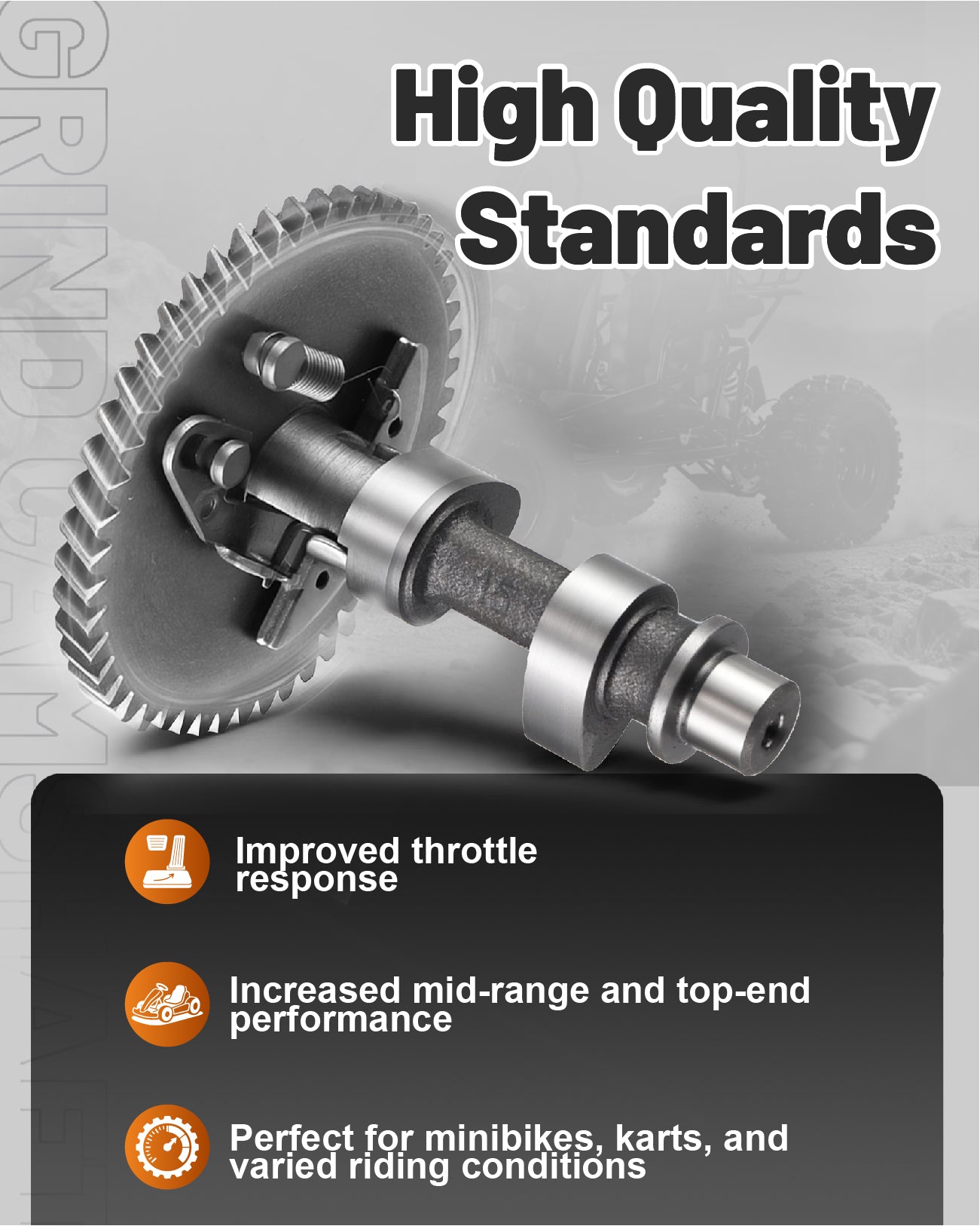 Stage4 .308 Grind Camshaft  For Predator 212cc Non-Hemi /Hemi Engine