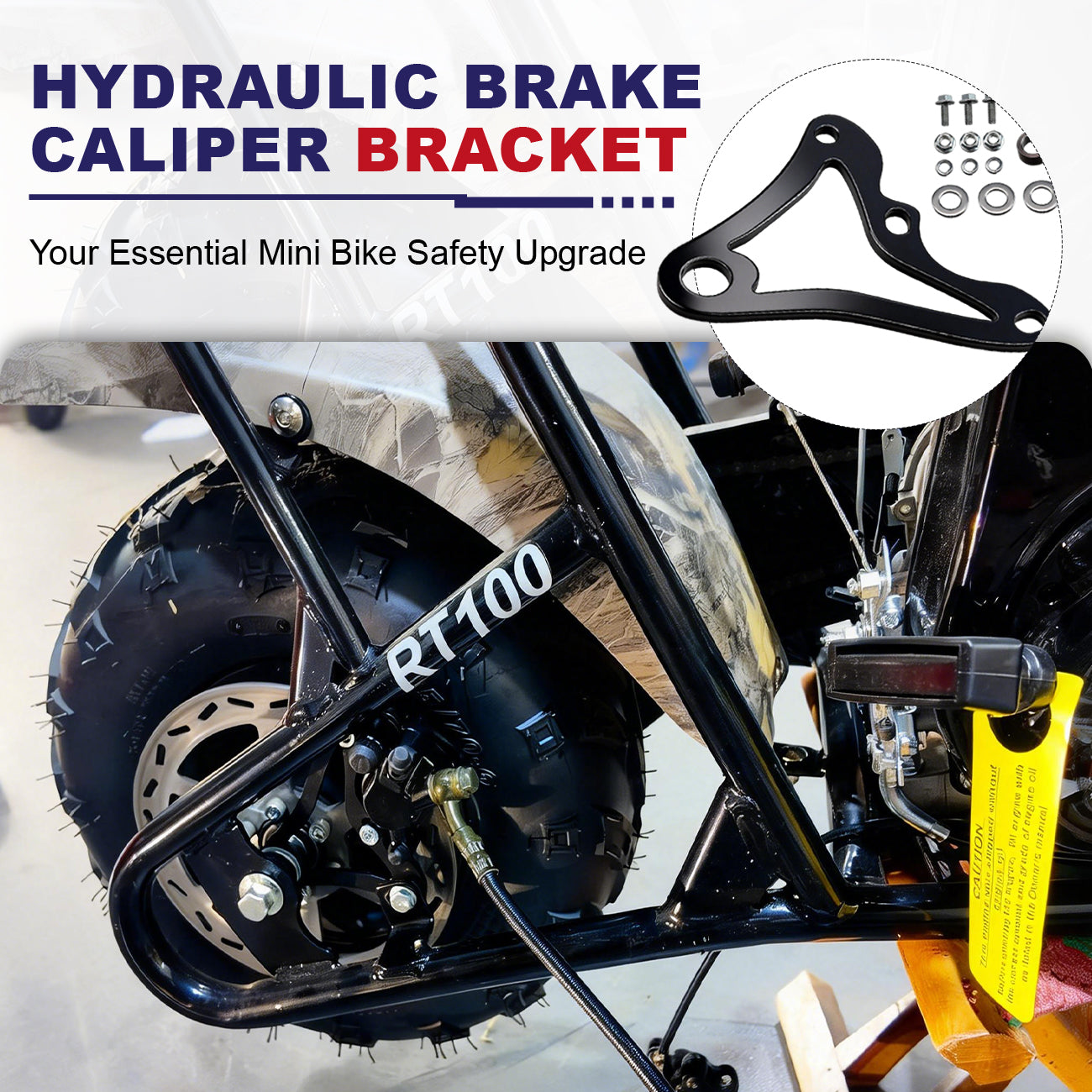 Hydraulic Brake Caliper Bracket fit for Coleman RB100 RT100 for Monster Moto MM-B80 MM-B105 GMB100 Mini Bikes