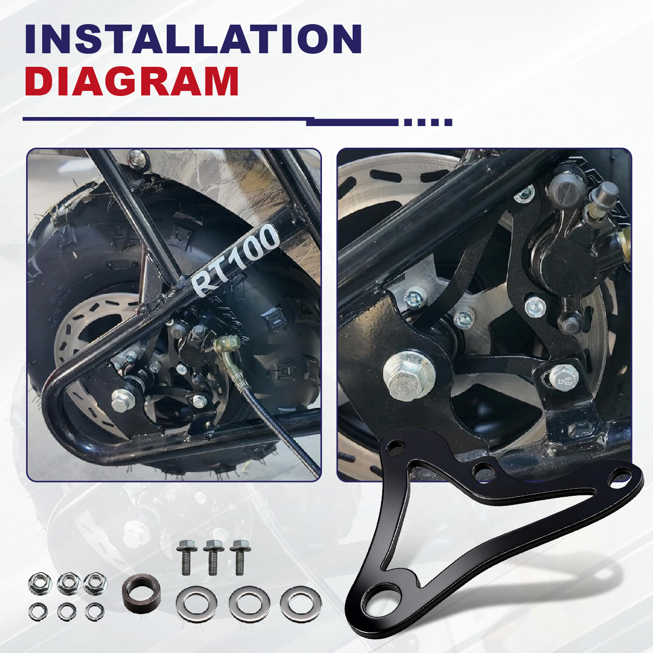 Hydraulic Brake Caliper Bracket fit for Coleman RB100 RT100 for Monster Moto MM-B80 MM-B105 GMB100 Mini Bikes