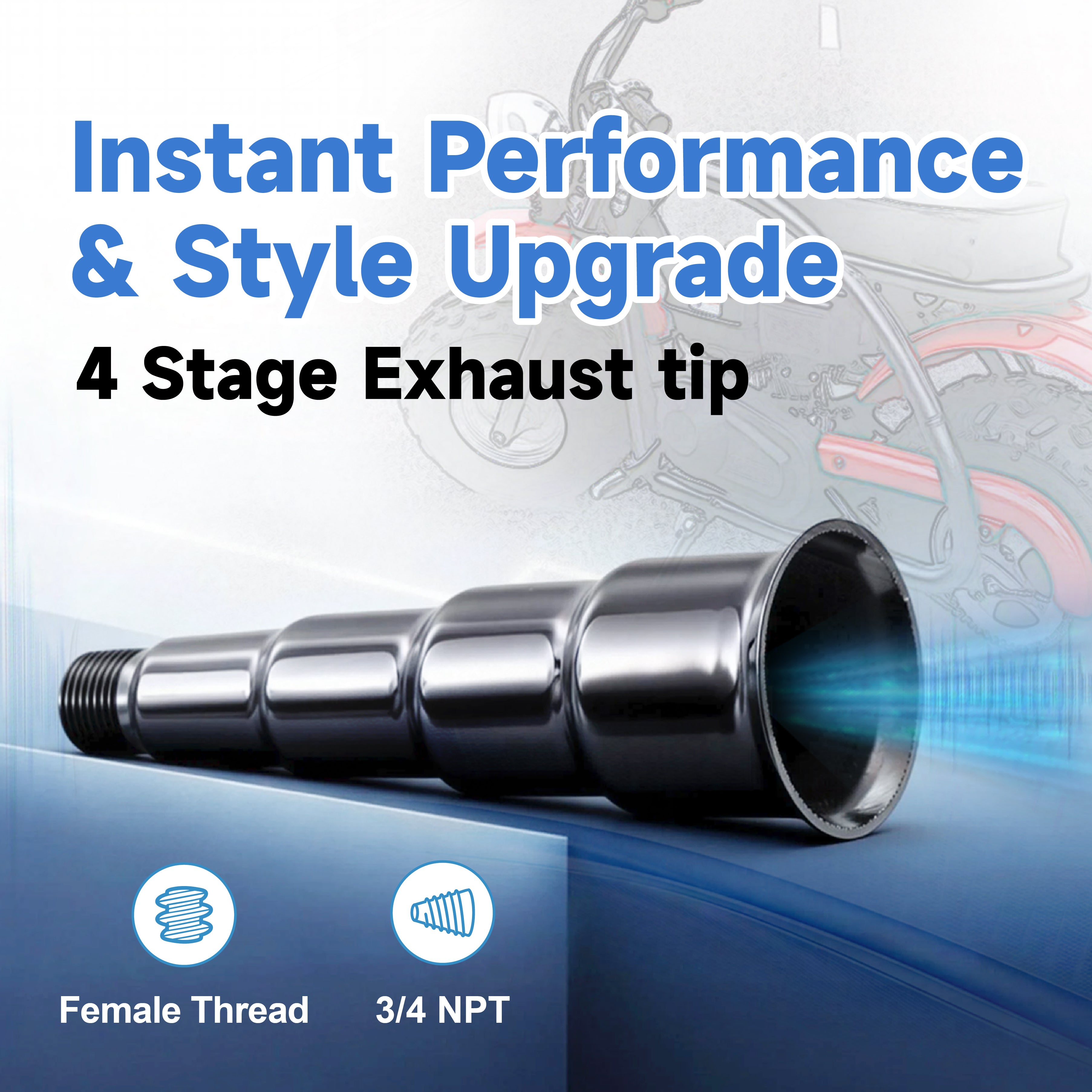 4 Stage Exhaust tip 3/4 NPT Gunmetal