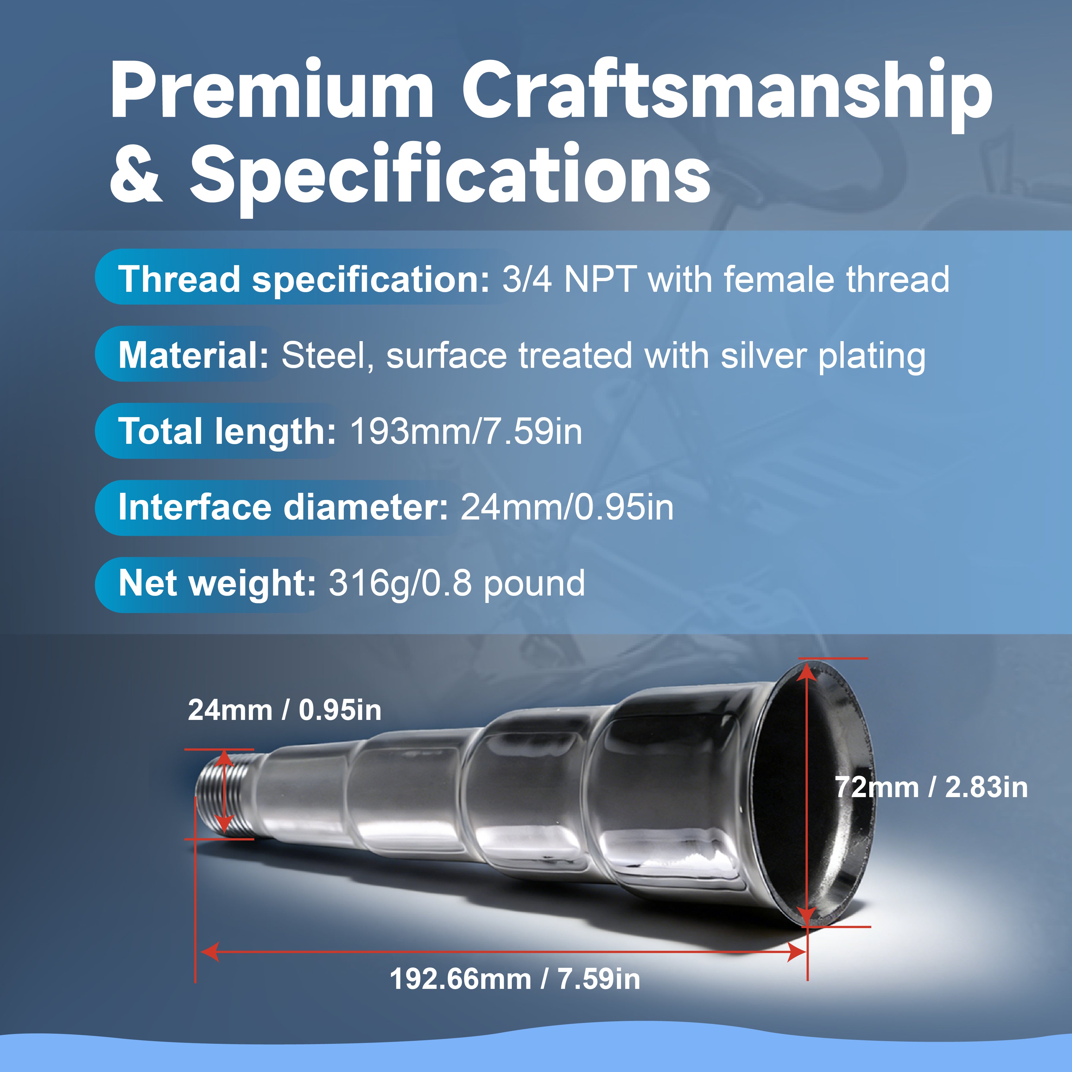 4 Stage Exhaust tip 3/4 NPT Gunmetal
