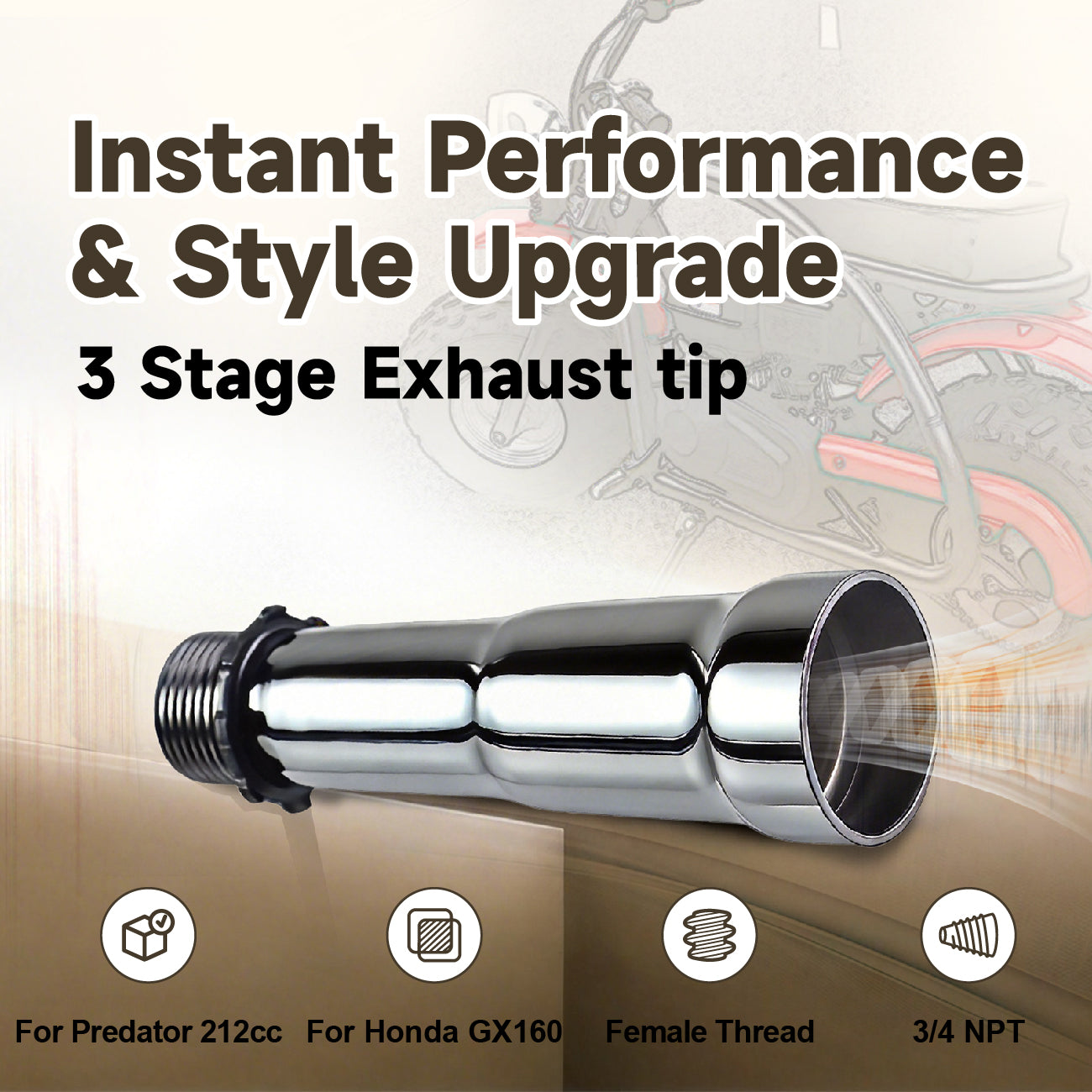 3 Stage Exhaust tip 3/4 NPT Gunmetal