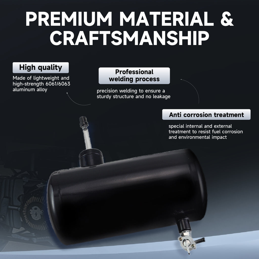 Upgraded 10x4.5" Aluminum alloy welding Gas Fuel Tank Cylinder(Premium Glossy Paint ) For Predator 212cc 196cc/6.5HP Go Kart and Gas Mini Bike,For Coleman CT200U BT200X CT200u-ex