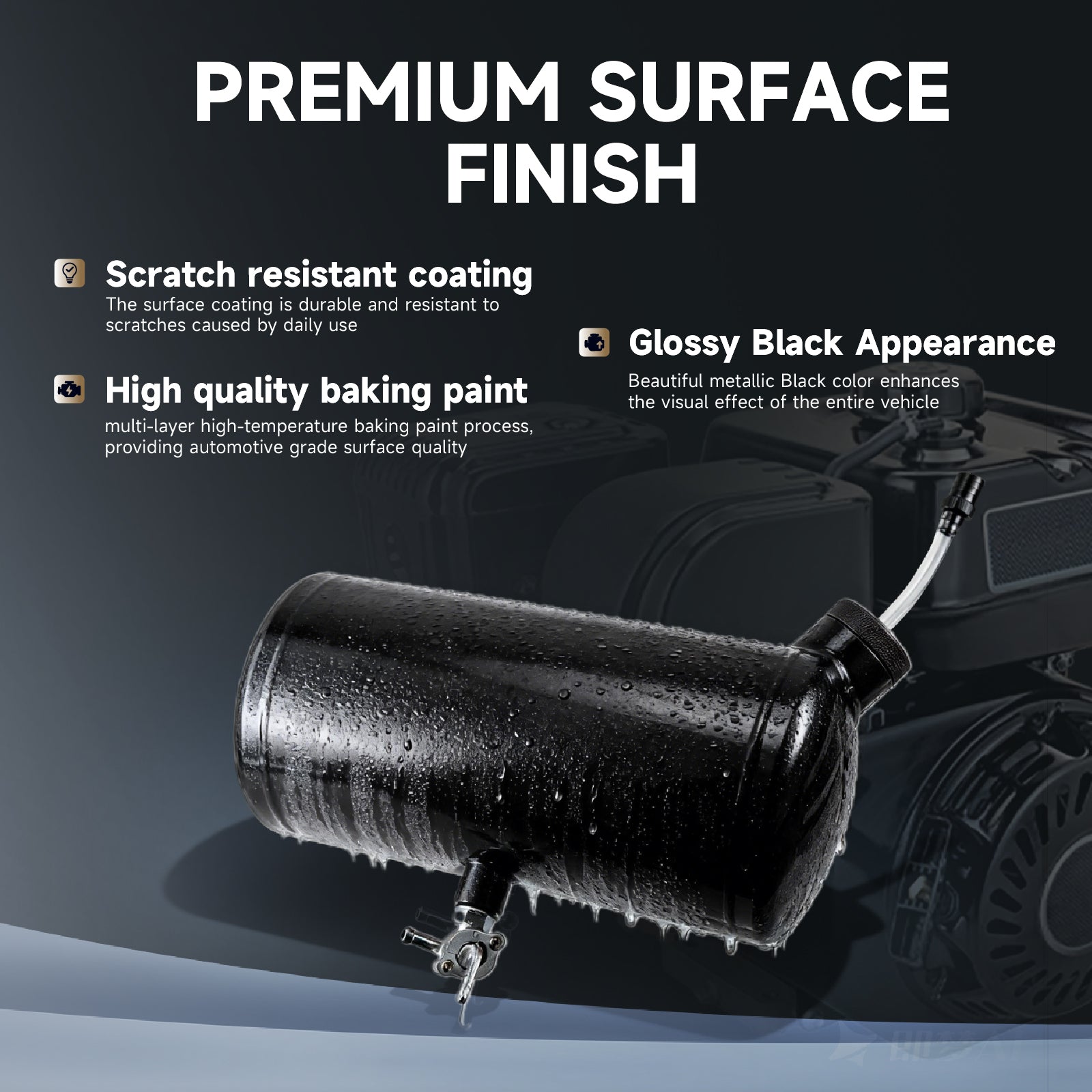 Upgraded 10x4.5" Aluminum alloy welding Gas Fuel Tank Cylinder(Premium Glossy Paint ) For Predator 212cc 196cc/6.5HP Go Kart and Gas Mini Bike,For Coleman CT200U BT200X CT200u-ex