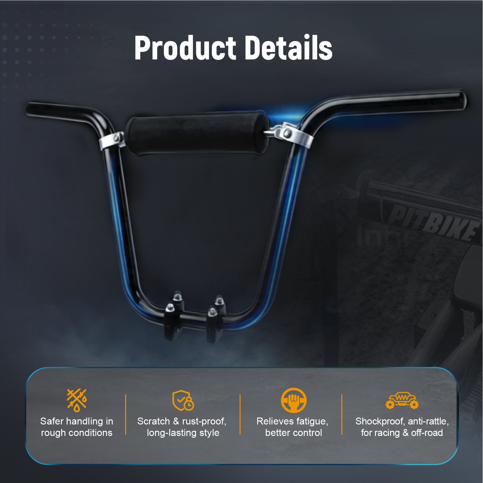7/8 Mini Bike Handlebars 14" Ape Hanger