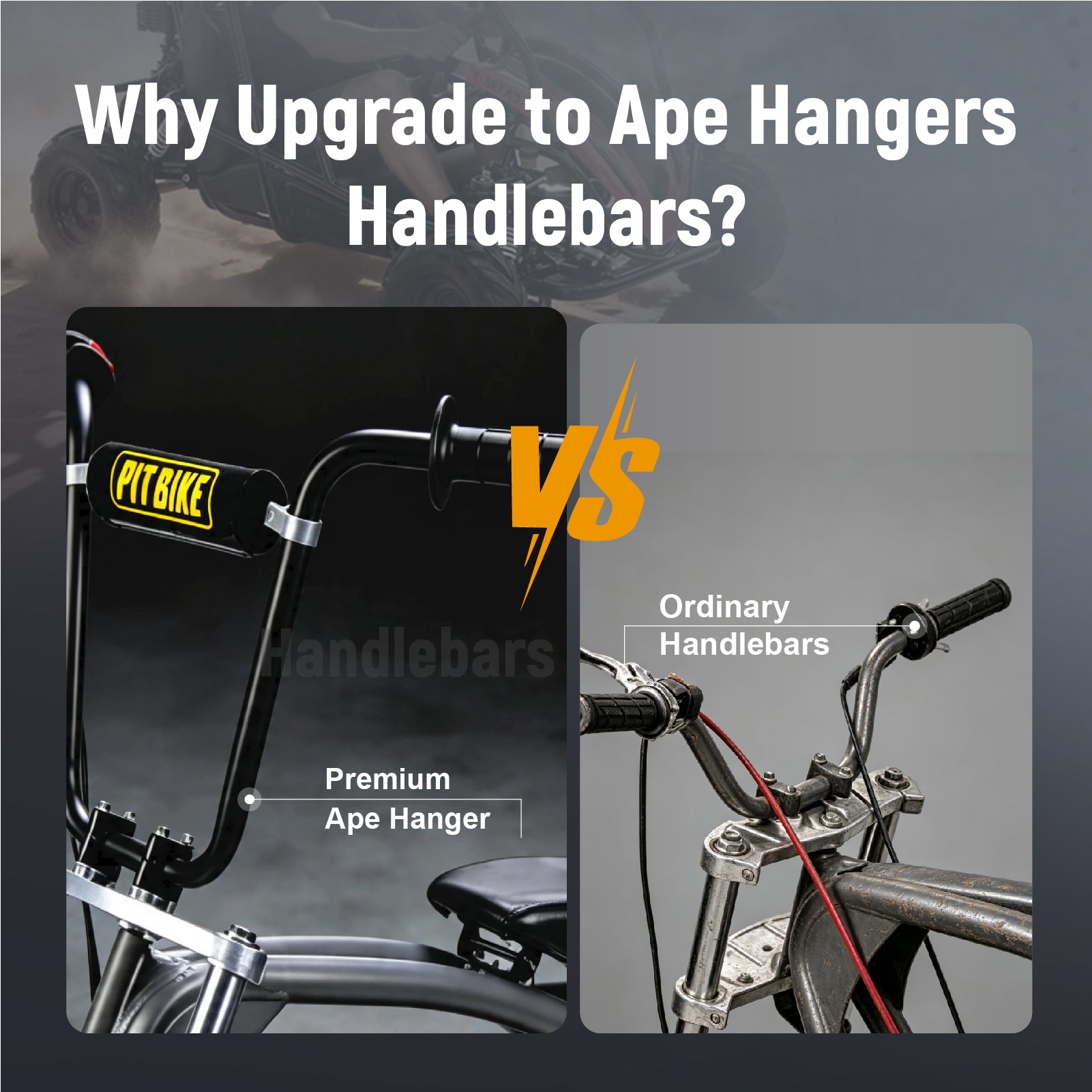 7/8 Mini Bike Handlebars 14" Ape Hanger