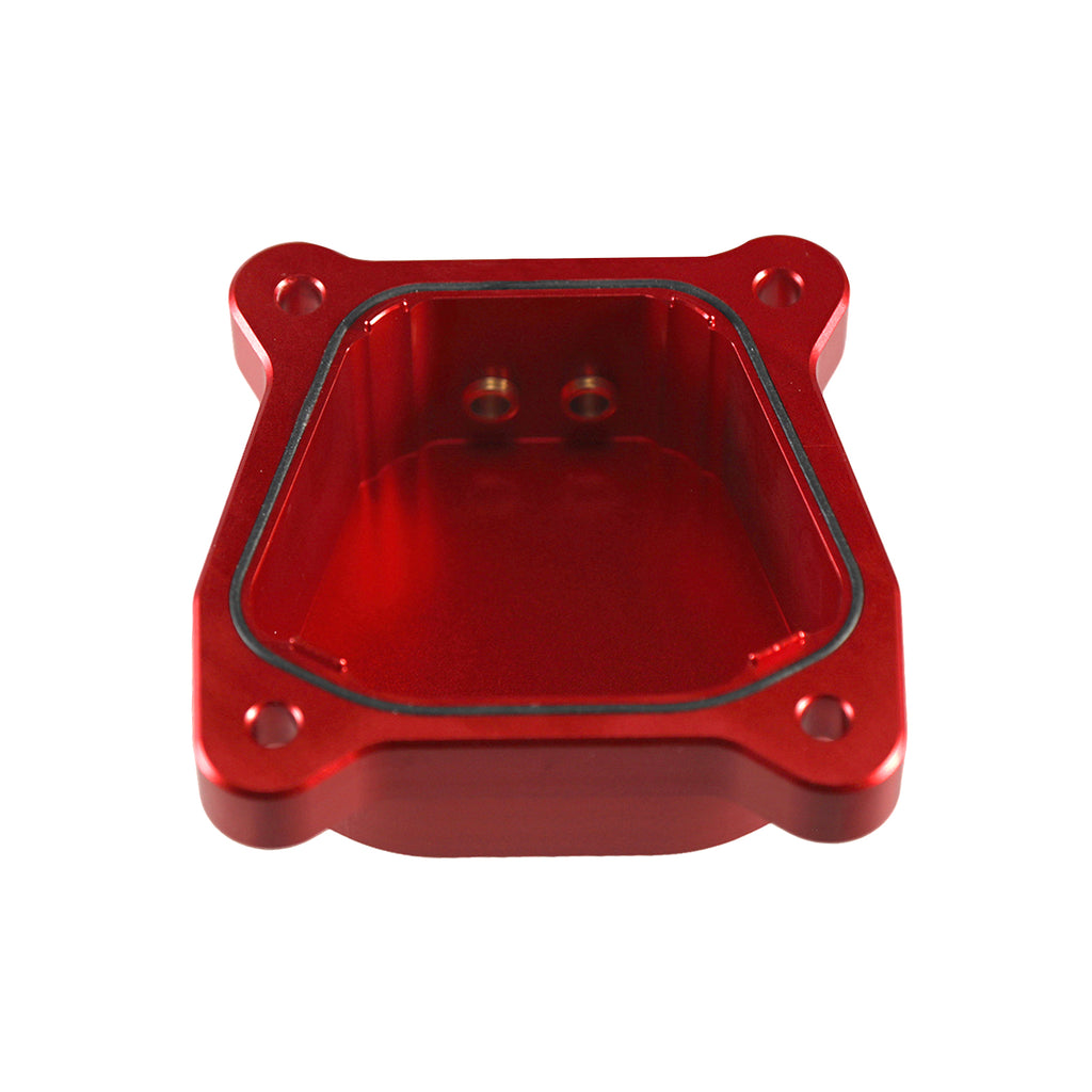 Red CNC Aluminum Raised Valve Cover with O-Ring Horizontal Threads
