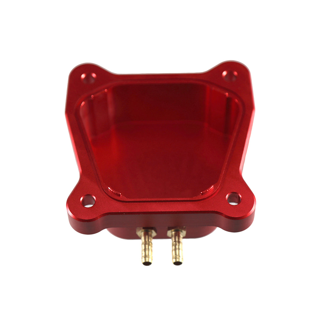 Red CNC Aluminum Raised Valve Cover with O-Ring Horizontal Threads