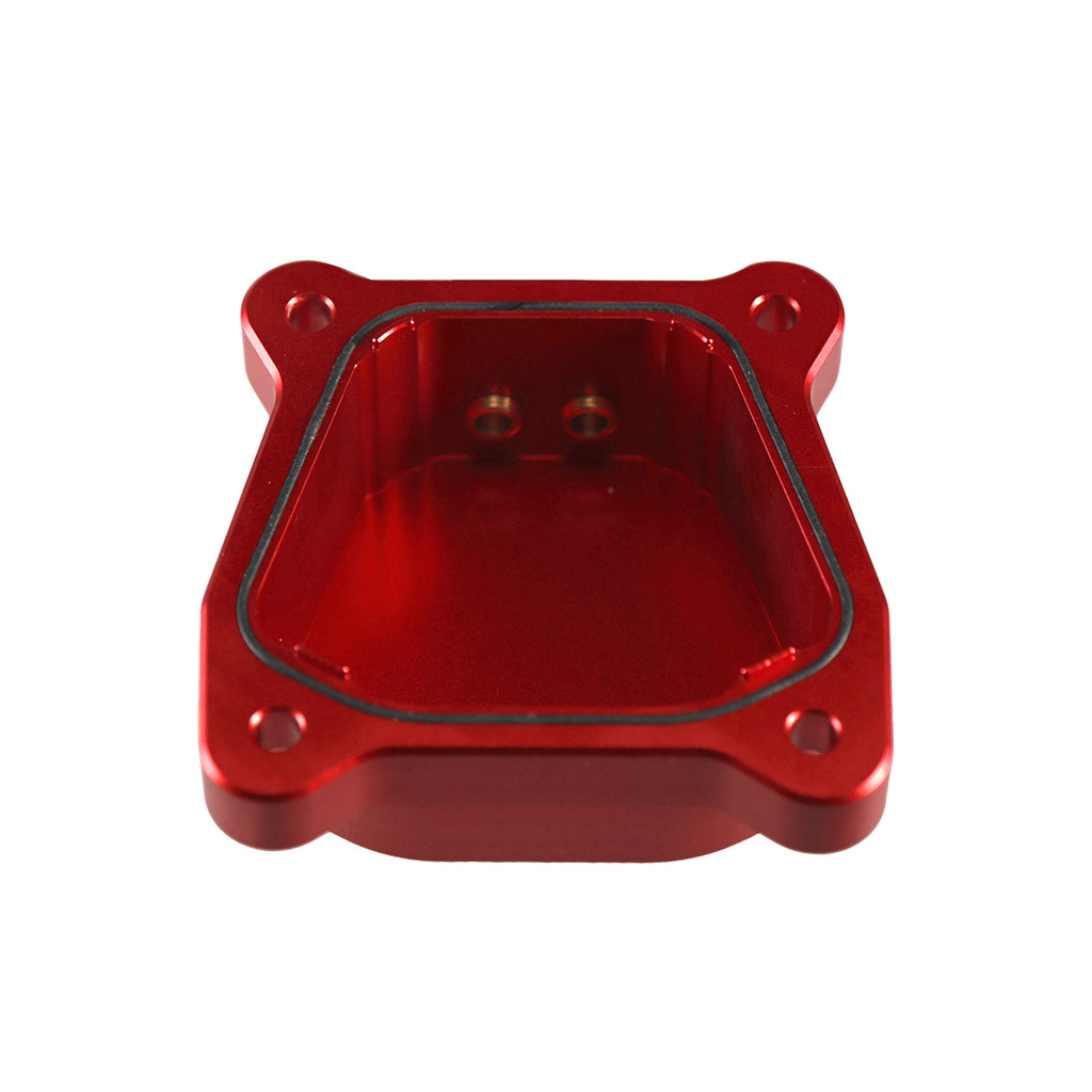 Red CNC Aluminum Raised Valve Cover with O-Ring Horizontal Threads
