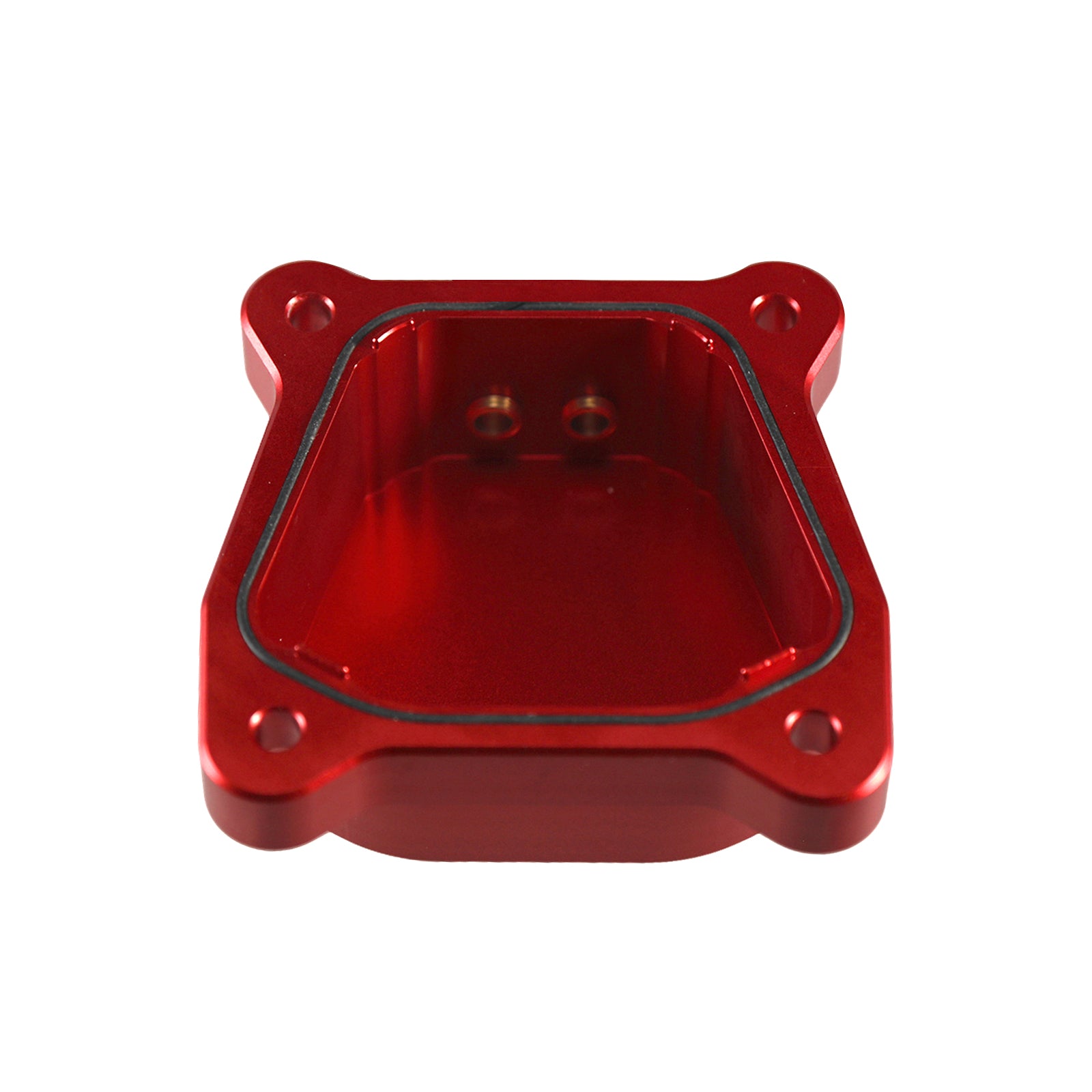 Red CNC Aluminum Raised Valve Cover with O-Ring Horizontal Threads
