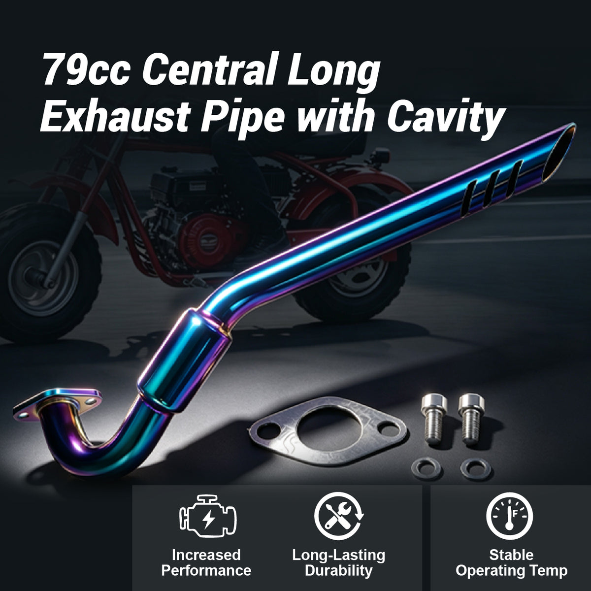 Central 98cc Exhaust Pipe For FRP GMB100 Coleman CT100U