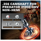 .356 Camshaft For Predator 212cc OHV non-hemi Welded Lobe Cam