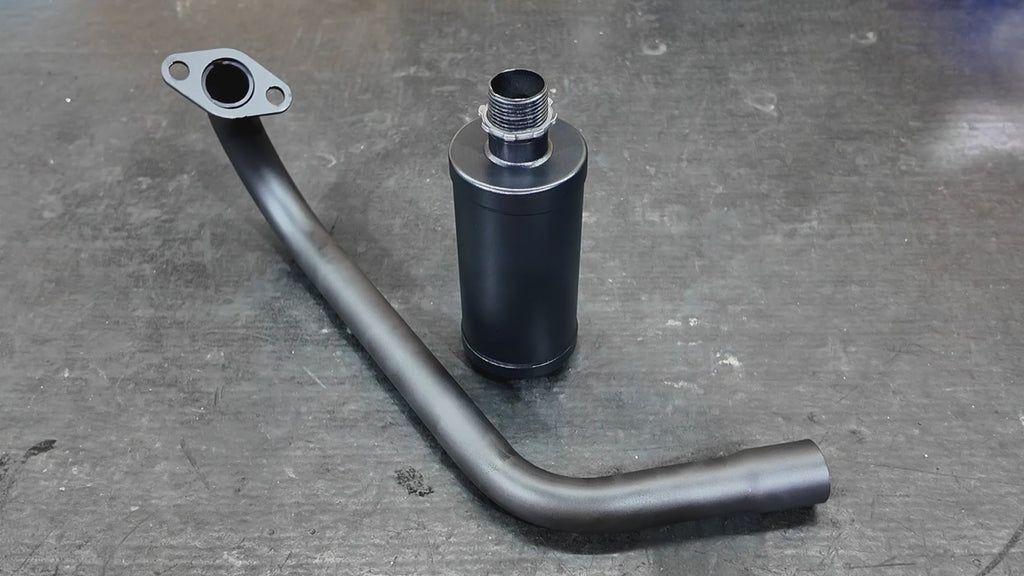 Upgrade Right Long Exhaust Pipe With Muffler For Coleman CT100U CC100X 98cc For FRP GMB100 Mini Bike For Predator 79cc 3hp Engine Mini Bike Black